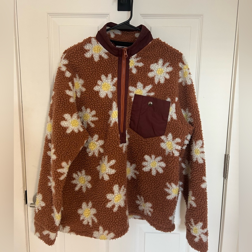 Airblaster Landform Series Floral Fleece Jacket Three Quarters Zip